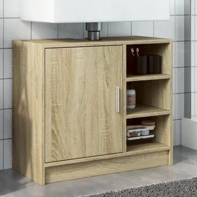 Produktbild von Möbel Waschbeckenunterschrank Sonoma-Eiche 63x29x55 cm Holzwerkstoff - Badezimmer &27524