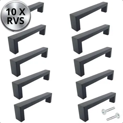 Productafbeelding van By MJM Atlanta kastgrepen – 160mm boormaat – mat zwart – set van 10