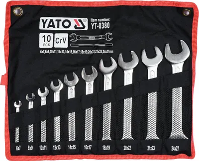Produktbild von YATO Doppel-Maulschlüssel-Set YT-0380 Chrom-Vanadium-Stahl