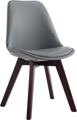 Produktbild von Stuhl HLO-CP58 Kunstleder Walnuss  grau