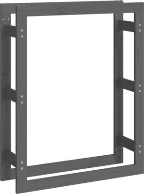 Obrázek produktu pro vidaXL Police na palivové dřevo šedá 80x25x100 cm Borovicový masiv