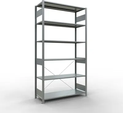 Produktbild von Schulte Fachbodenregal MULTIplus150 Stecksystem | Grundregal | HxBxT 250x130x50cm | 6 Ebenen | Fachlast 150kg | Verzinkt
