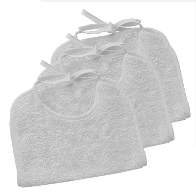 Produktbild von Frottee Lätzchen 40x25 cm 100% Baumwolle 3er Set Weiß