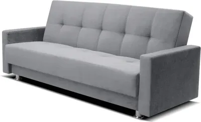Produktbild von Schlafsofa ALA Sofa mit Schlaffunktion und Bettkasten, Klappsofa, Schlafcouch mit Füßen aus Metall, Couch in Frabe: Grau, Veloursstoff