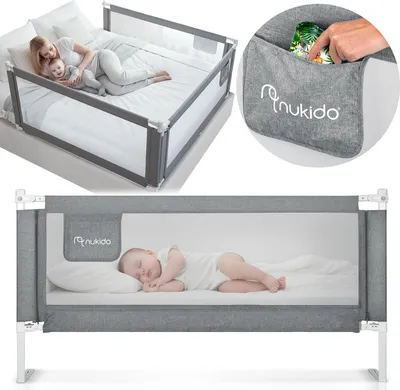 Zdjęcie produktu dla Barierka do łóżka 200 cm Nukido NK-227 szara