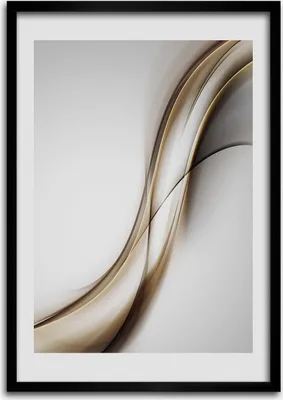 Produktbild von Bild - Bilderrahmen - Foto - 70 cm x 100 cm - MDF - Rahmen - Wandkunst - Braune Welle