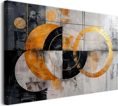 Obrázok produktu pre Plátno nástenné obrazy do obývačky abstraktné zlaté kruhy kruhy 80x120cm