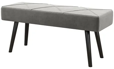 Produktbild von Gepolsterte Samtbank mit Stahlbeinen, 100 x 36 x 45 cm, Grau