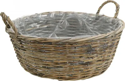 Produktbild von Geflochtener Blumenkorb mit Griffen für Pflanzideen und Aufbewahrung