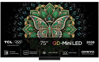 Produktbild von TCL C6K Pro 75C6K Pro, 190,5 cm (75"), 3840 x 2160 Pixel, QD-Mini LED, Smart-TV, WLAN, Schwarz