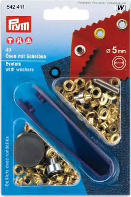 Obrázok produktu pre Prym 542411, Patentové kliešte, Kov, Zlato, Zlato, 5 mm, 40 kusov