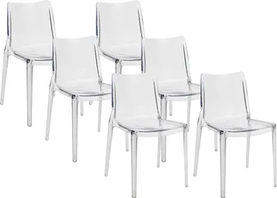Produktbild von Satz von 6 Stühlen aus Polycarbonat - Kristall - RANZAKA