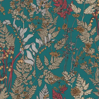 Produktbild von Profhome 377515-GU Blumen Tapete Floral matt blau beige gelb 5,33 m2