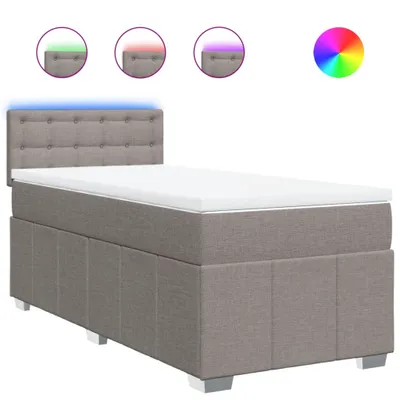 Produktbild von vidaXL Boxspringbett mit Matratze Taupe 90x200 cm Stoff