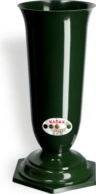 Image de KADAX Vase funéraire en plastique "Sorano", vase de cimetière, vases, vase de cimetière avec insert, vert, 37 cm