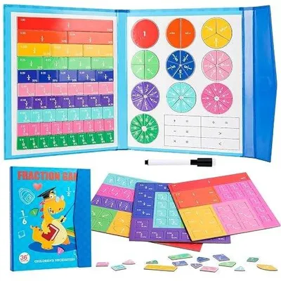 Zdjęcie produktu dla Magnetyczne ułamki do nauki dla dzieci materiały montessori koła krążki