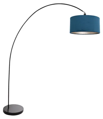 Immagine prodotto di Mexlite - lampada da terra - Solva - nero - metallo tessuto - lampada ad arco - E27 - 3900ZW