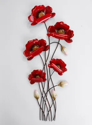 Produktbild von Wanddeko Wandbild Metall Deko Bild Artikel Blume Blüte Wandekoration Wandschmuck