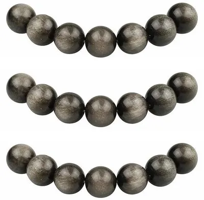 Obrázok produktu pre Strieborný obsidián, guľaté kamienky 8 mm, 45 kusov