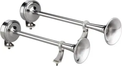 Zdjęcie produktu dla Róg ze stali nierdzewnej 400/470 mm, 12 V, podwójny