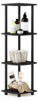 Produktbild von Furinno 4-stufiges-Eckregal, Espresso/Schwarz, 29.46 x 29.46 x 110.49 cm