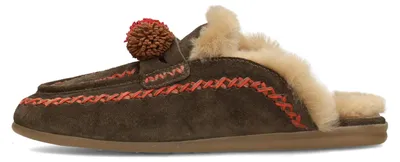 Produktbild von Damen Loafer NINA aus Veloursleder mit Pompons, warmem Futter, 2 cm Absatzhöhe