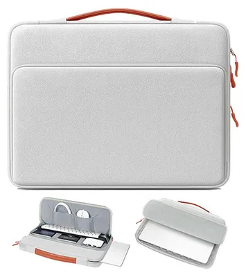 Produktbild von Business Laptop Tasche 15 Zoll, Oxford, wasserdicht, stoßfest, große Kapazität, Multitaschen, Handtasche, ultraleicht, Organizer, Grau