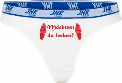 Produktbild von Damen Thong Slip - Boxer-0069-woman-white-v-XS - weiß - XS - vorn - Möchtest du lecken? - lustiges Motiv - Spruch - Unterwäsche - Unterhose - Freizeit - lustig