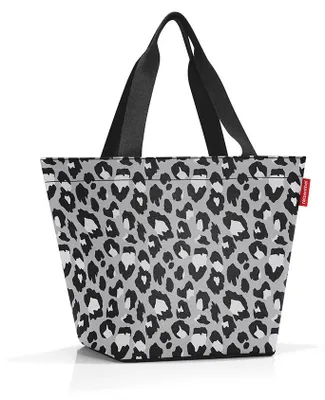 Productafbeelding van Reisenthel shopper M, kabeltas, zwart, wit, polyester, met print, 15 liter, 510 mm