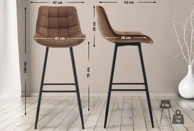Produktbild von Barhocker Dartford Samt braun