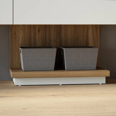 Produktbild von Forte LEWISVILLE Regal 60, minimalistisches Zubehör zur LEWISVILLE Kollektion, zusätzlicher Stauraum, Holzwerkstoff, Secret Grey | Valenica Eiche Holzdekor, 60 cm breit x 40 cm hoch x 29,6 cm tief