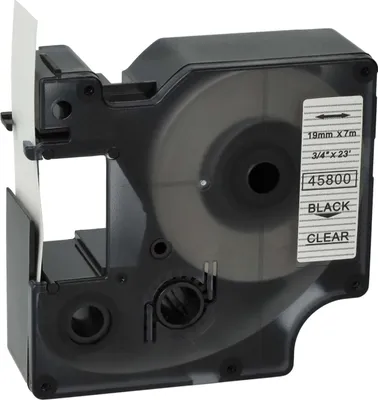Produktbild von vhbw Schriftband-Kassette kompatibel mit Dymo LabelPoint 300, 350 Etiketten-Drucker 7m x 19mm Schwarz auf Transparent