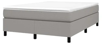 Produktbild von Boxspringbettgestell, Polsterbett für das Schlafzimmer, Bettrahmen mit Lattenrost, Doppelbett, Hellgrau 140x200cm Stoff