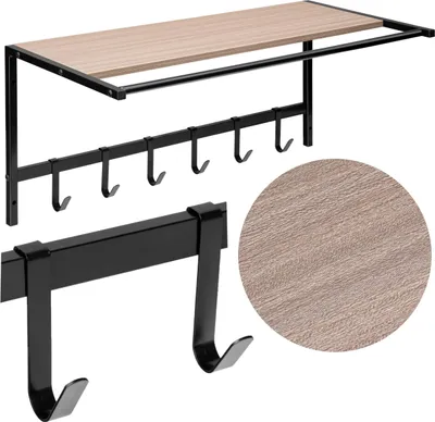 Produktbild von Wandhaken mit Regal AZUL - Buche & Schwarz