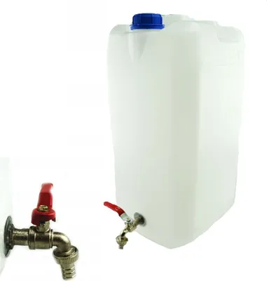 Produktbild von WASSERBEHÄLTER Kunststoff für Autos für Trinkwasser  30 L BLASENKANISTER MIT FAP Metallzapfhahn