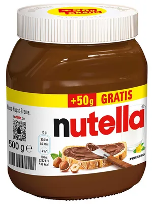 Produktbild von Ferrero Nutella 450g + 50g Gratis