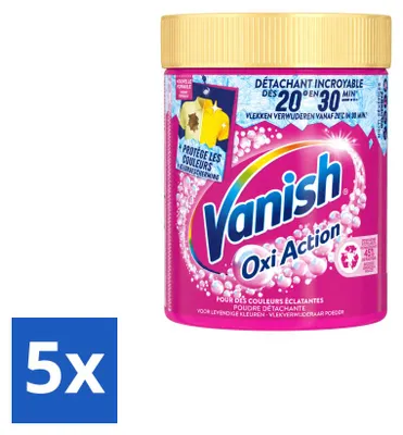 Produktbild von 5 x Vanish Oxi Action Waschbooster Pulver für Buntwäsche - 470 g - Vorteilspackung - 5 Stücke