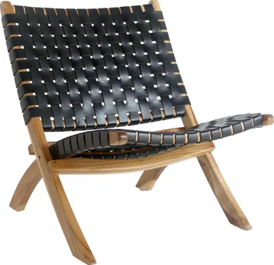 Image de Perugia Fauteuil en cuir, noir.