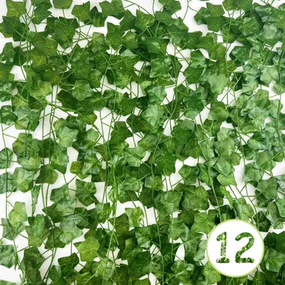 Immagine prodotto di Edera artificiale - Ghirlanda - 12 pezzi - 2,2 m - Verde