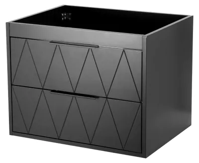 Produktbild von Hängender Waschbeckenunterschrank 60 cm breit, Waschtischunterschrank, Badezimmerschrank mit 2 Schubladen, Möbel für Gäste-WC, Badmöbel Set für Badezimmer, Unterschrank, Waschtisch, Schwarz