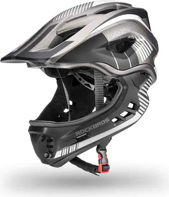 Obrázok produktu pre Rockbros TT-32SBTG-S detská cyklistická prilba s odnímateľnou čeľusťou veľkosť S - sivá