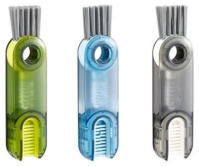 3-in-1 Silikon-Reinigungsbürste für Flaschen & Deckel, 3 Stück