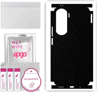 Produktbild von apgo Rückseite + Seiten Schutzfolie, Skin, kompatibel mit Honor 90 Lite, Hinten Displayschutzfolie aus Vinylfolie, kratzfest, einfache Montage - Mattschwarz