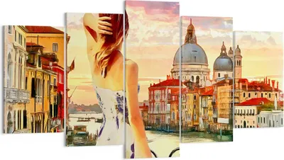 Produktbild von Bild auf Leinwand - Leinwandbild - Venedig Brücke Wasser - 160x85cm - Wand Bild - Wanddeko - Leinwanddruck - Bilder - Kunstdruck - Wanddekoration - Leinwand bilder - Wandkunst - EA160x85-3495