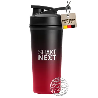 Produktbild von ShakeNext® Premium Edelstahl Shaker 700ml (Rot-Schwarz)
