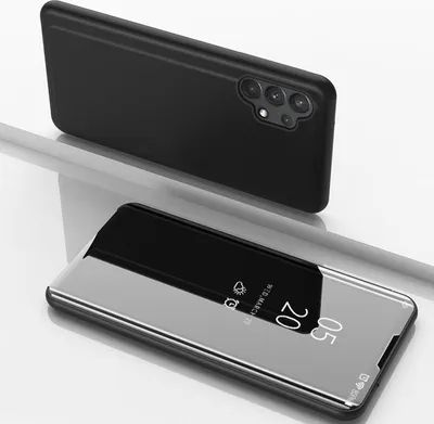 Produktbild von Handyhülle für Samsung Galaxy A32 5G Smart Cover Schutzhülle Clear View Case Schwarz