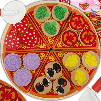 Immagine prodotto di Legno Pizza Puzzle Tagliare Accessori Coltello Velcro