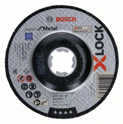 Obrázok produktu pre Bosch 2 608 619 257, Rezací disk, Potrubie, Profil, Oceľ, 12,5 cm, Bosch, Stlačený stred, 2,22 cm