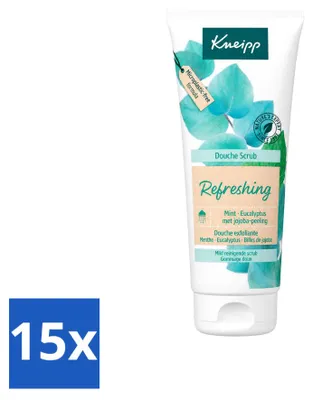 Produktbild von 15 x Kneipp Duschpeeling Refreshing - Minze & Eukalyptus - 200 ml - Vorteilspackung - 15 Stücke