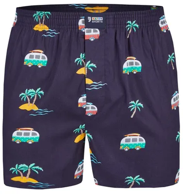 Produktbild von Happy Shorts Herren Webboxer Urlaub Vacation, Farbe:Urlaub - Vacation, Grösse:XL